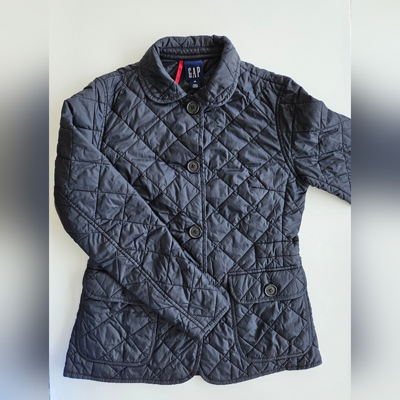 Gap Lightweight Quilted Jacket Womens Black Puffer Button Pockets XS - Picture 3 of 16